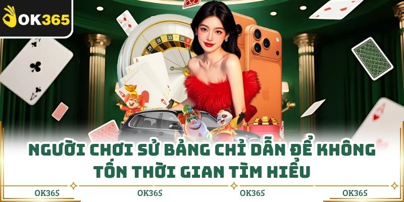 Người chơi sử bảng chỉ dẫn để không tốn thời gian tìm hiểu